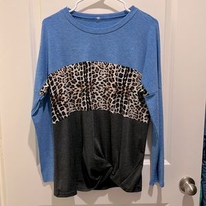 Boutique long sleeve leopard shirt